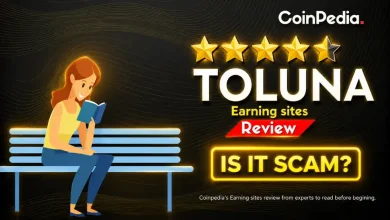 Toluna Influencers website review showing earning potential and star rating - Coinpedia Guide