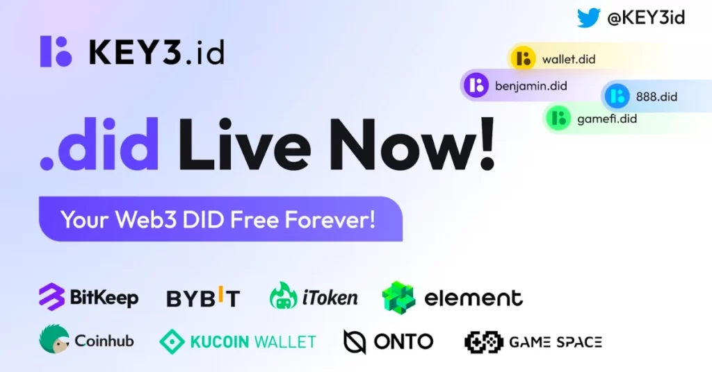 KEY.did Goes Live Today, Aligned Partnership with Bitkeep and 8 Other Wallets With Over 16,000 Early Bird Participants