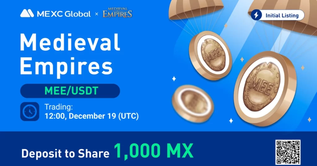 Medieval Empires (MEE) Announces The List on Cryptocurrency Trading Platform MEXC  on December 19