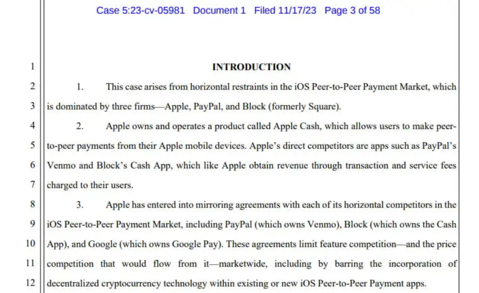 58-page class action lawsuit against Apple