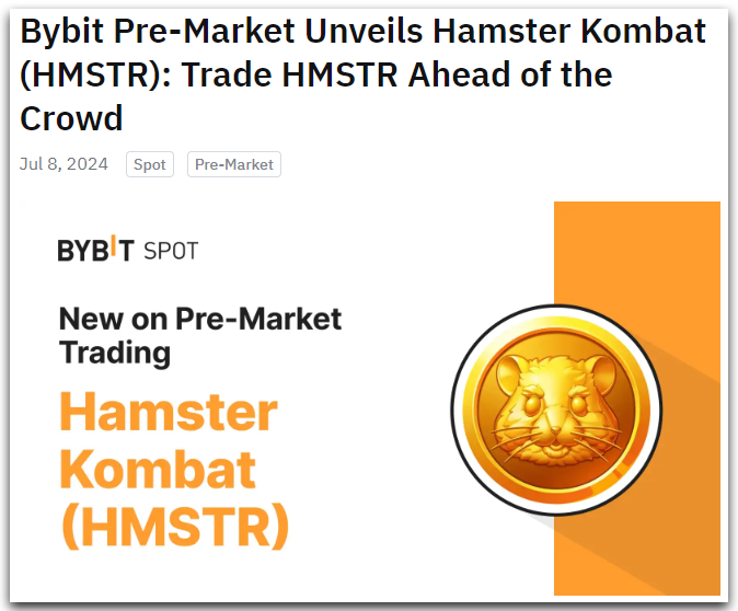 hamster kombat - bybit pre market announcement