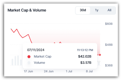 Meme coins marketcap in 2024