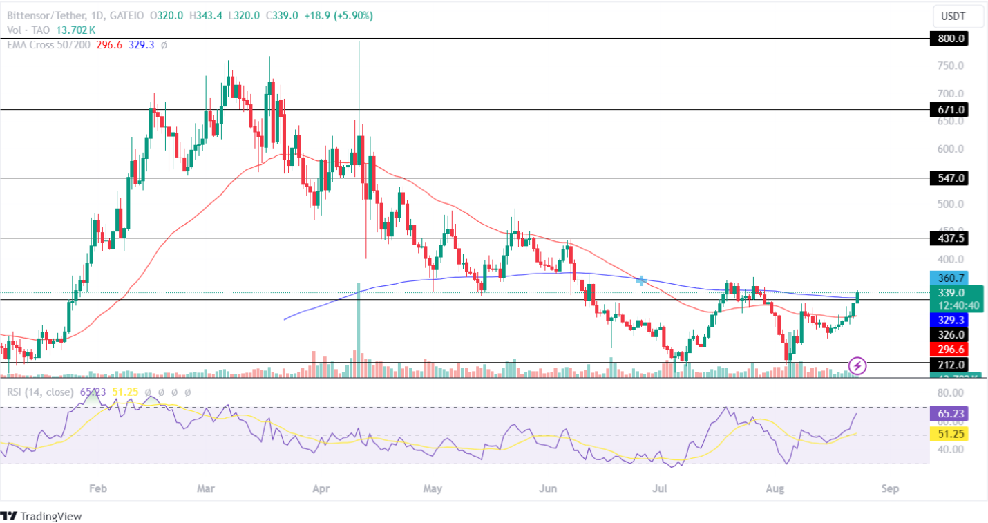 TAO Price Analysis August 23, 2024