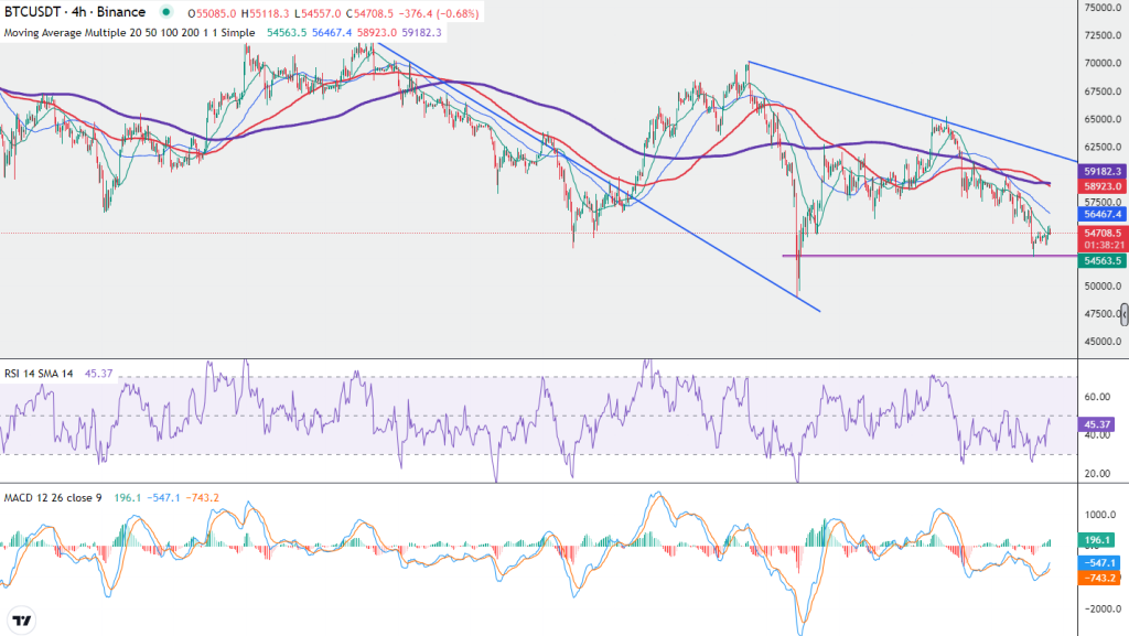 BTC chart with RSI and MACD