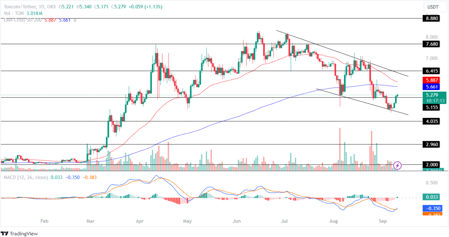 Toncoin (TON) Giá đảo ngược gợi ý tăng vọt 50%?