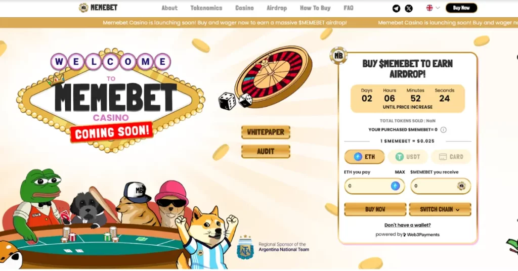 New Crypto Presale Launch: Memebet Token Combines Meme Coins & GambleFi, Raises $150K in Minutes