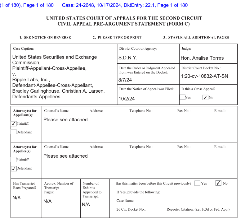 Новости Ripple: SEC подает апелляцию по иску XRP! Срок подачи апелляции близок!