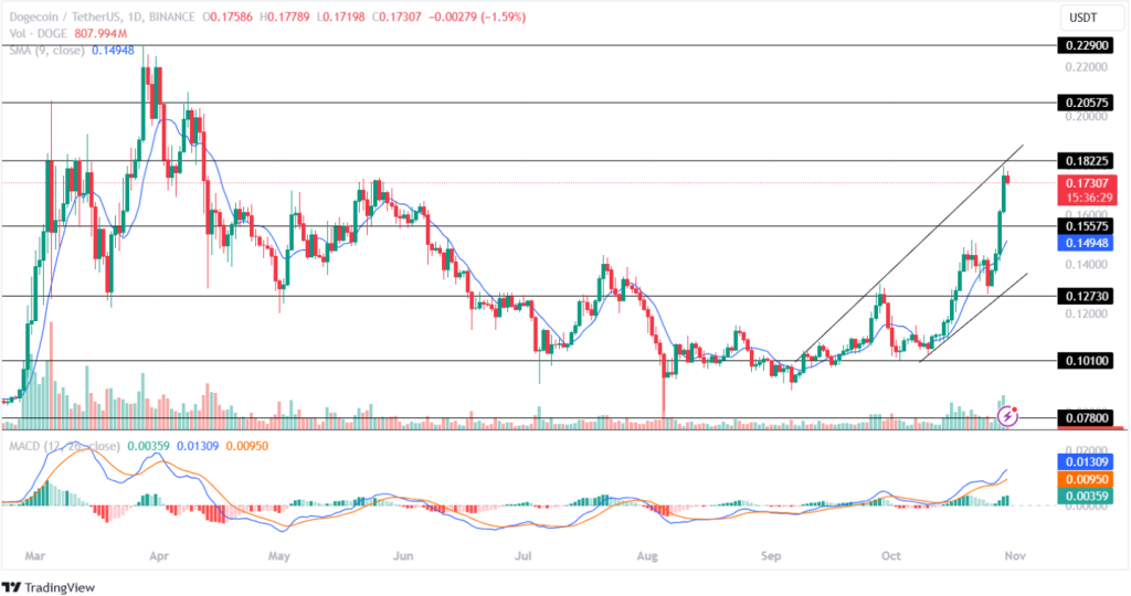 DOGE Crypto Forms An Ascending Channel Pattern!