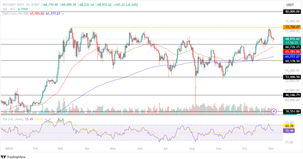 Bitcoin Price Prediction 04th November 2024