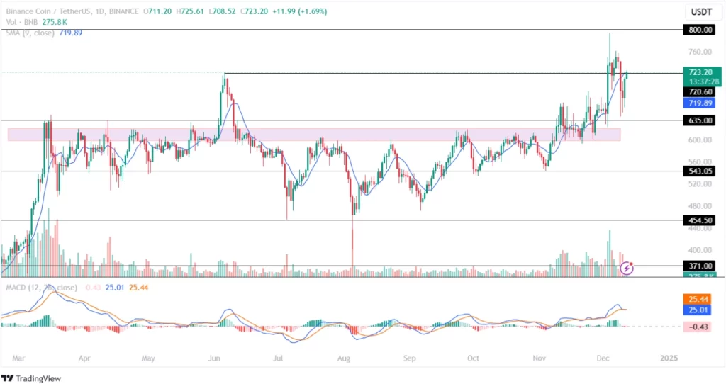 bnb price prediction 2024 12-12