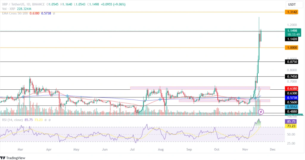 Ripple Price Prediction 21st November 2024