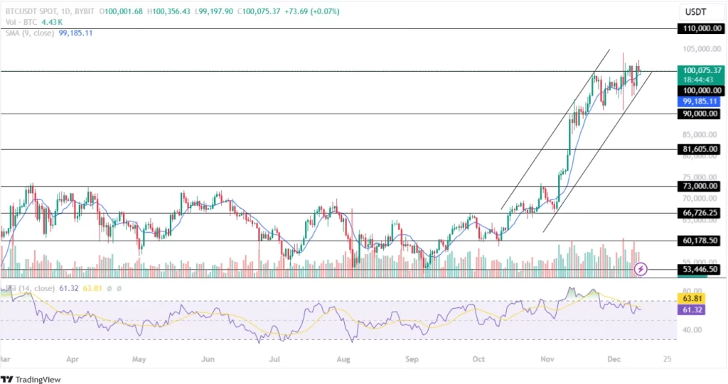 Bitcoin Price Stabilizes Around The $100,000 Level!