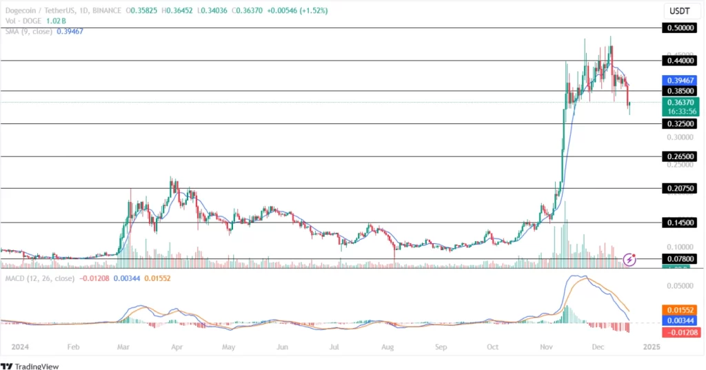 Dogecoin Price Prediction 19th December 2024