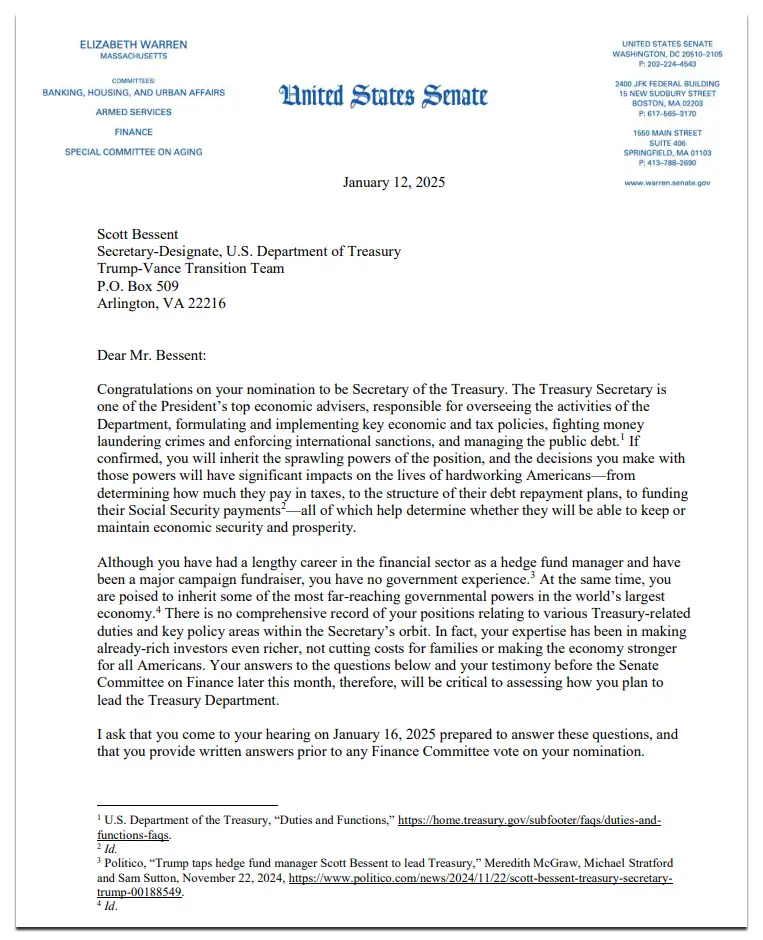 Warren letter to Scott