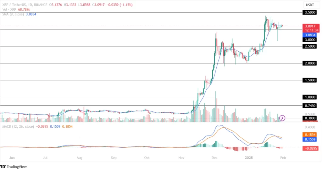 XRP price analysis January 31, 2025