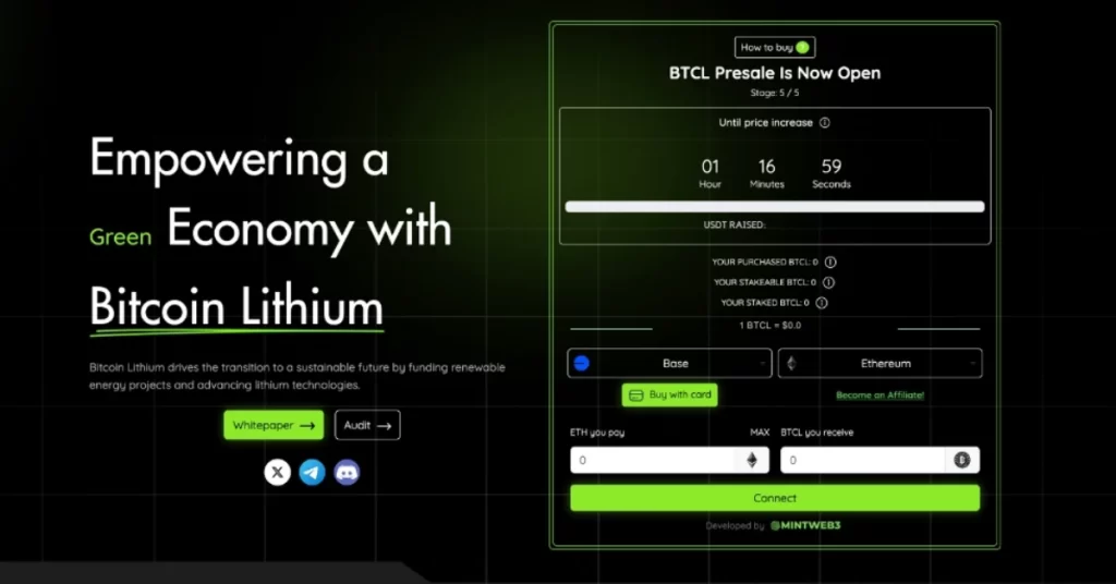 Bitcoin Lithium: A Revolution in Energy Storage – Presale Starts in Just 3 Days!