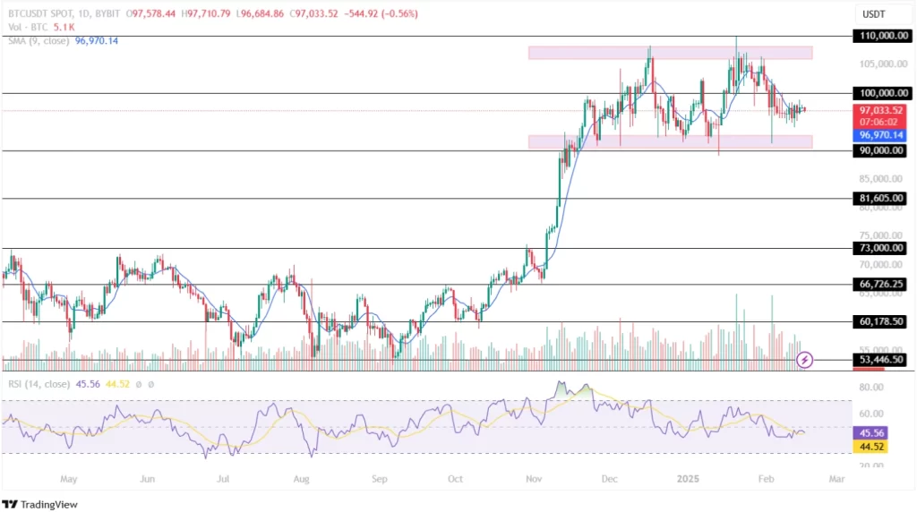 Bitcoin price analysis, February 16, 2025