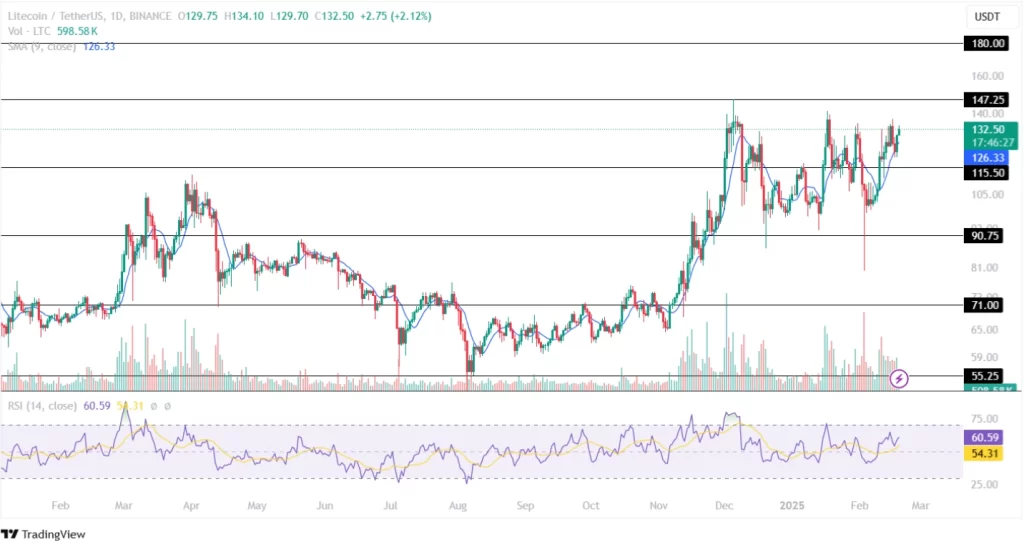 Litecoin Price Analysis 19th February 2025