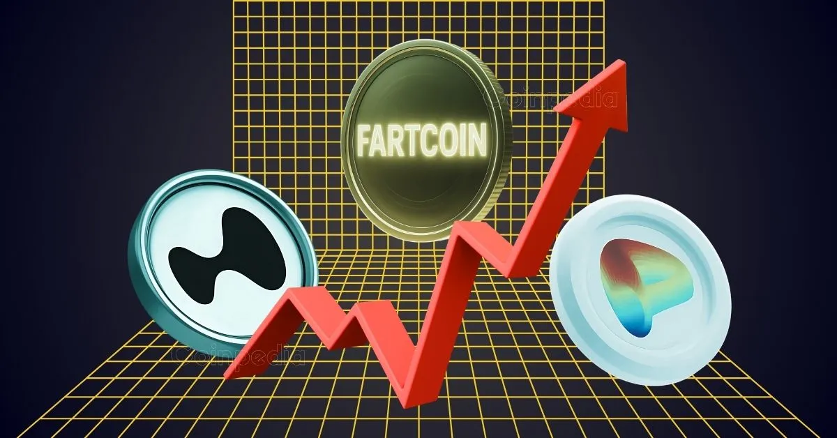 Top Gainers for the Day Fartcoin (FARTCOIN), Hyperliquid (HYPE), & Curve DAO (CRV) Primed for Double-Digit Gains
