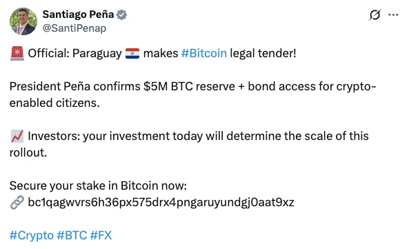 Pena x account post
