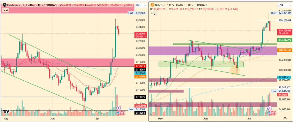 Hedera Bitcoin Price Chart