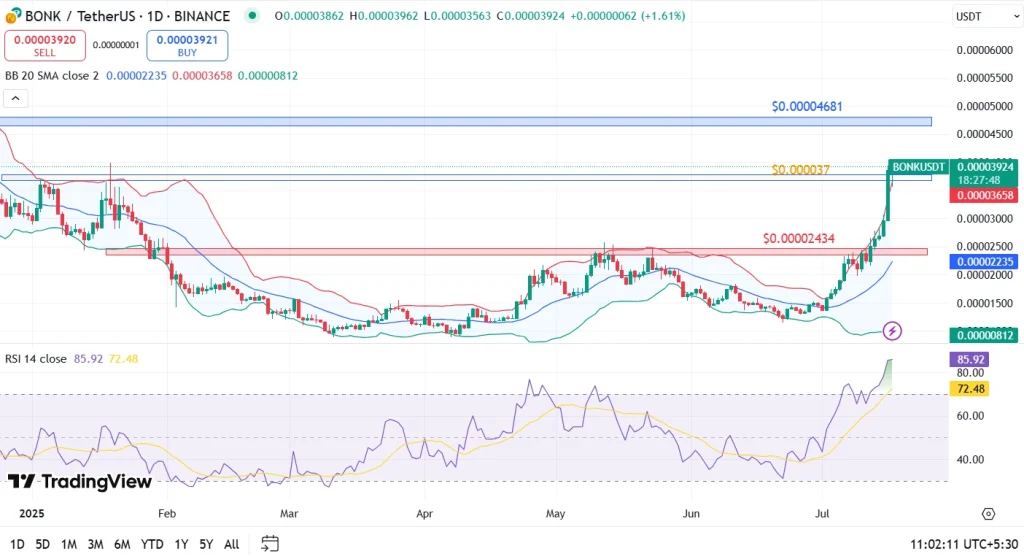 Bonk Price Analysis 1707