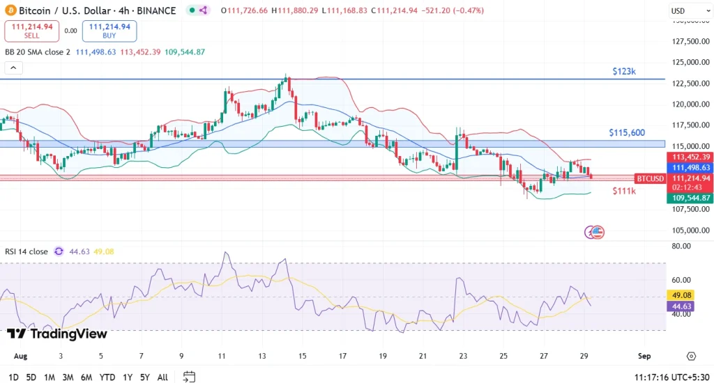 BTC price analysis 29-8-25