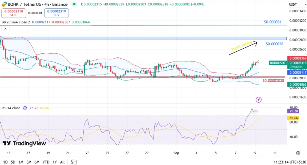 BONK Price Analysis 9-9-25