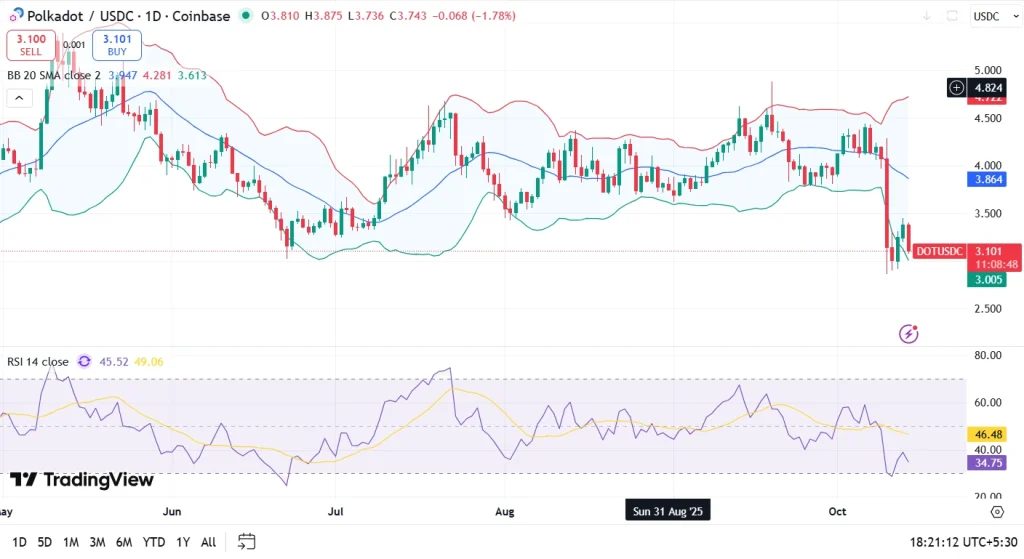 DOT price chart- -