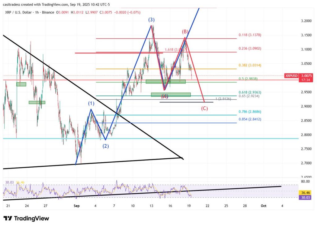 XRP Price chart 1 hour
