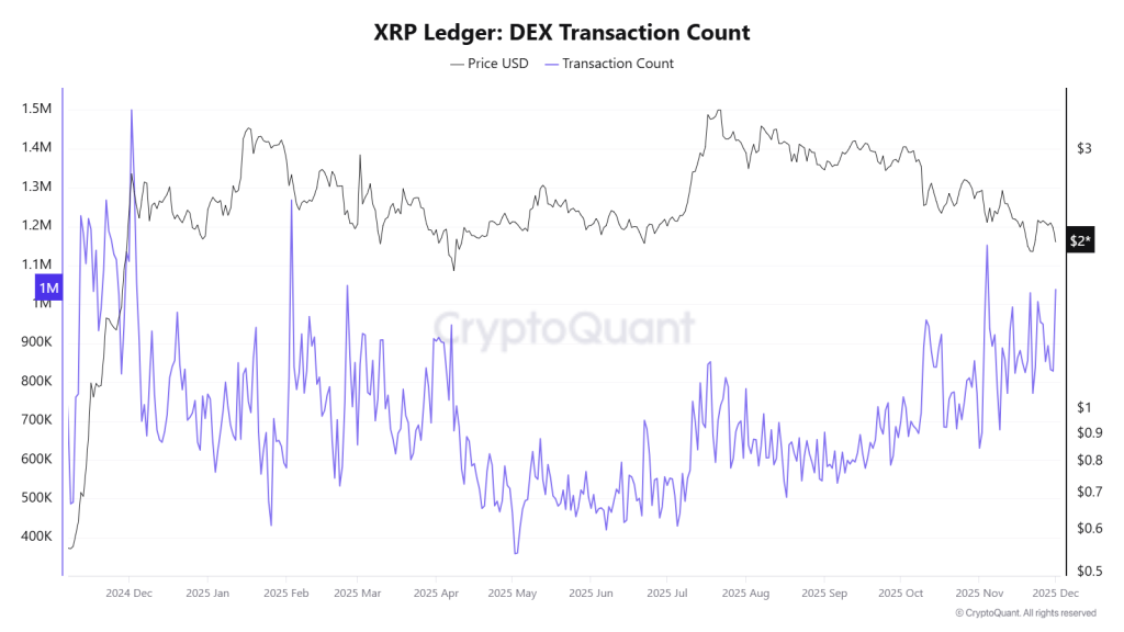 XRP Ledger DEX Transaction Count