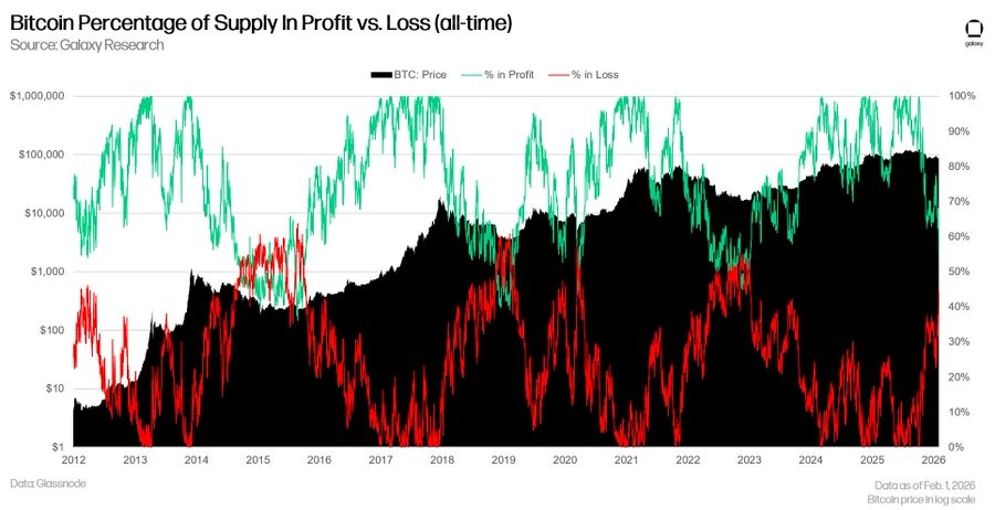 bitcoin supply loss and profit