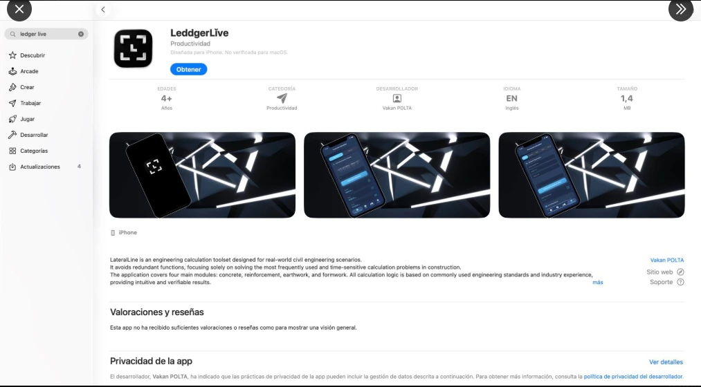 Ledger fake app on Apple's App Store