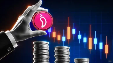 A fractured, cracked red Chiliz (CHZ) logo token coin split open against a dark background with sharp downward-trending red market candlestick charts.