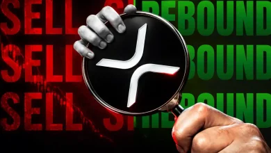 A 3D blue and white Ripple XRP logo token coin floating next to a bright green target billboard displaying a 1.60 dollar sign against a dark technical background.