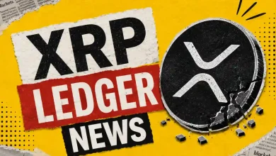 A silver Ripple XRP logo sitting on a green chart showing upward growth bars.