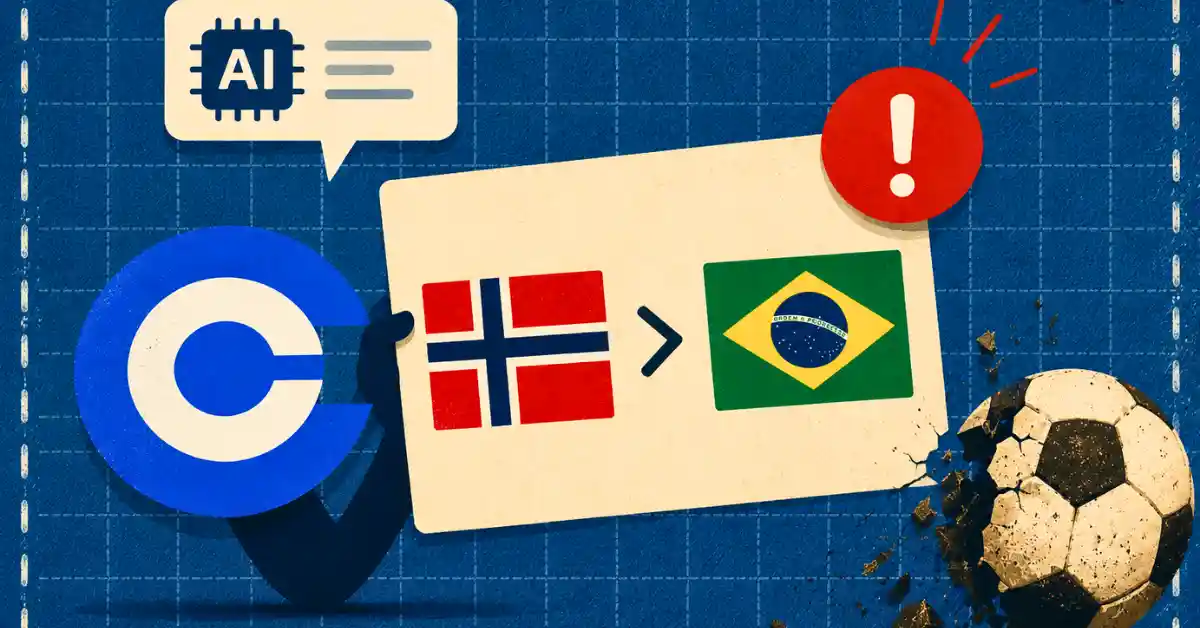 Coinbase AI Falsely Declares Norway Beat Brazil Before Kick-Off