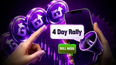 Purple Audiera BEAT coins and a 4 Day Rally speech bubble.