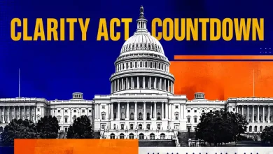 US Capitol building with CLARITY ACT COUNTDOWN text banner.