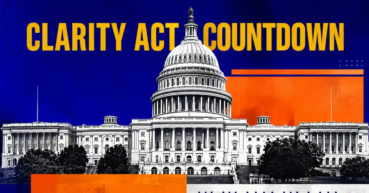US Capitol building with CLARITY ACT COUNTDOWN text banner.