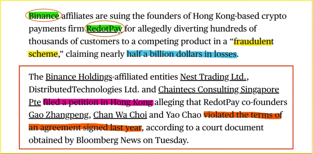 binance vs redotpay - bloomberg
