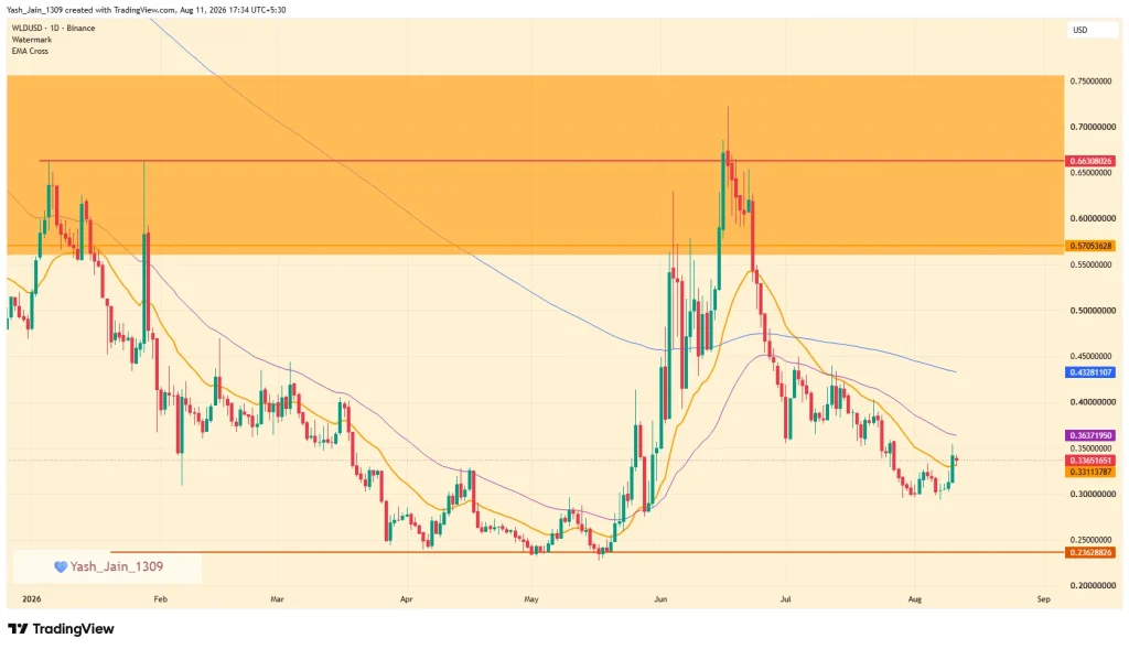 WLD Price Forecast August 2026