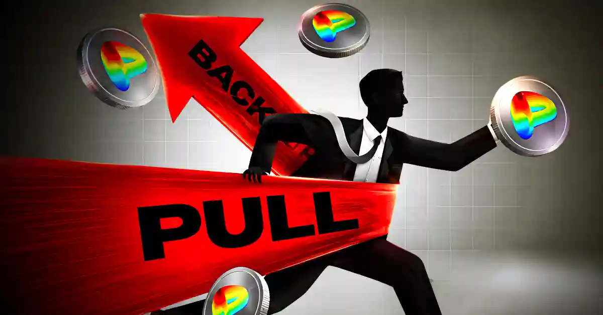 Silhouette figure running past red pull back arrows surrounded by Curve tokens.