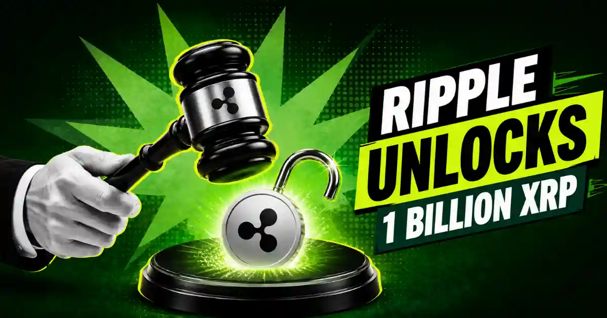 Gavel with Ripple logo strikes next to an unlocked XRP padlock.