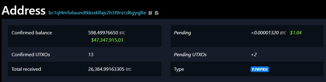 Liquid Network hackers' wallet balance