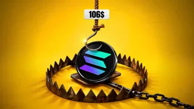 Solana coin caught on a 106 dollar hook above a bear trap.